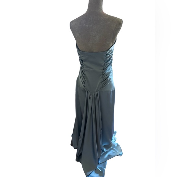 Vintage Jessica McClintock Pale Blue Strapless Gown Prom - Picture 5 of 16